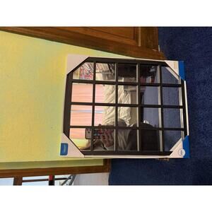 Window Pane Mirror | Farmhouse Wall Decor | 14” x 17.5”